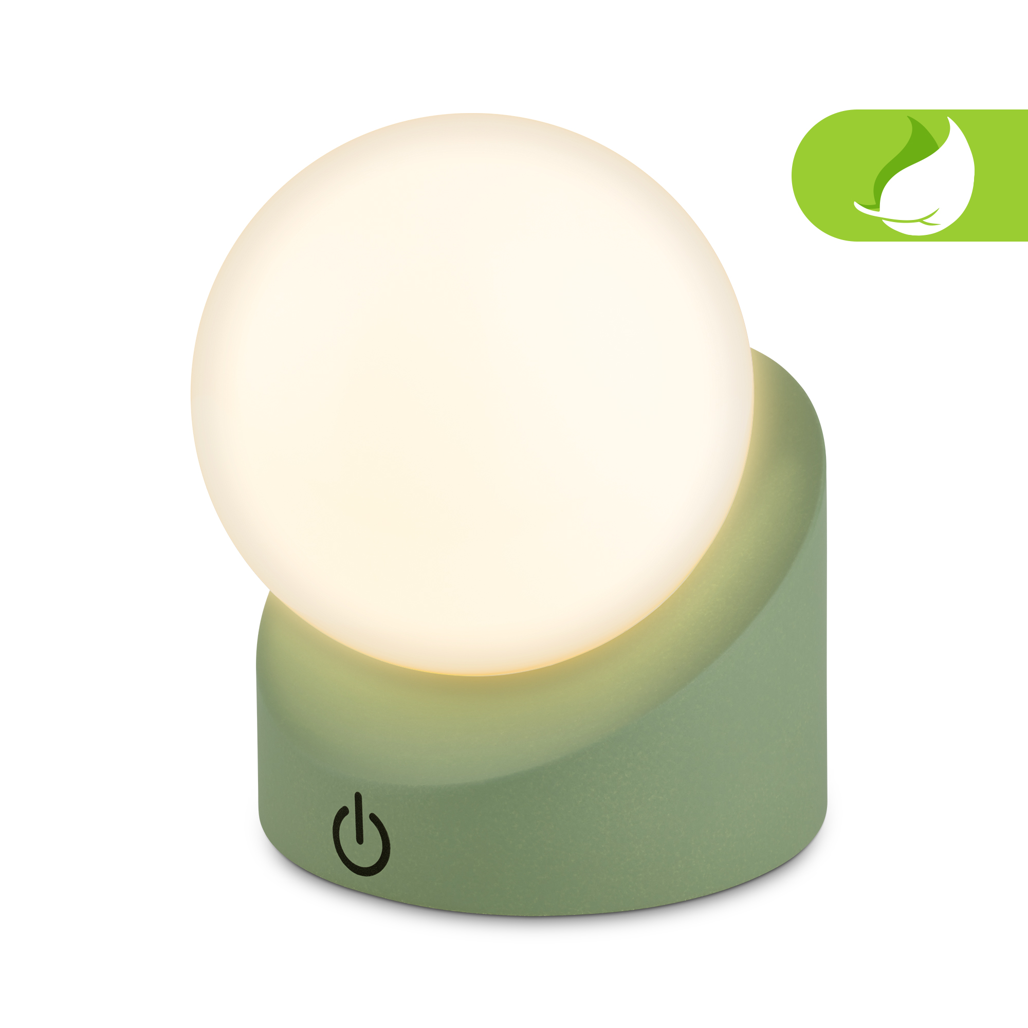 Briloner Sora Mini lampe de table LED sans fil IP54, variateur, tactile, vert