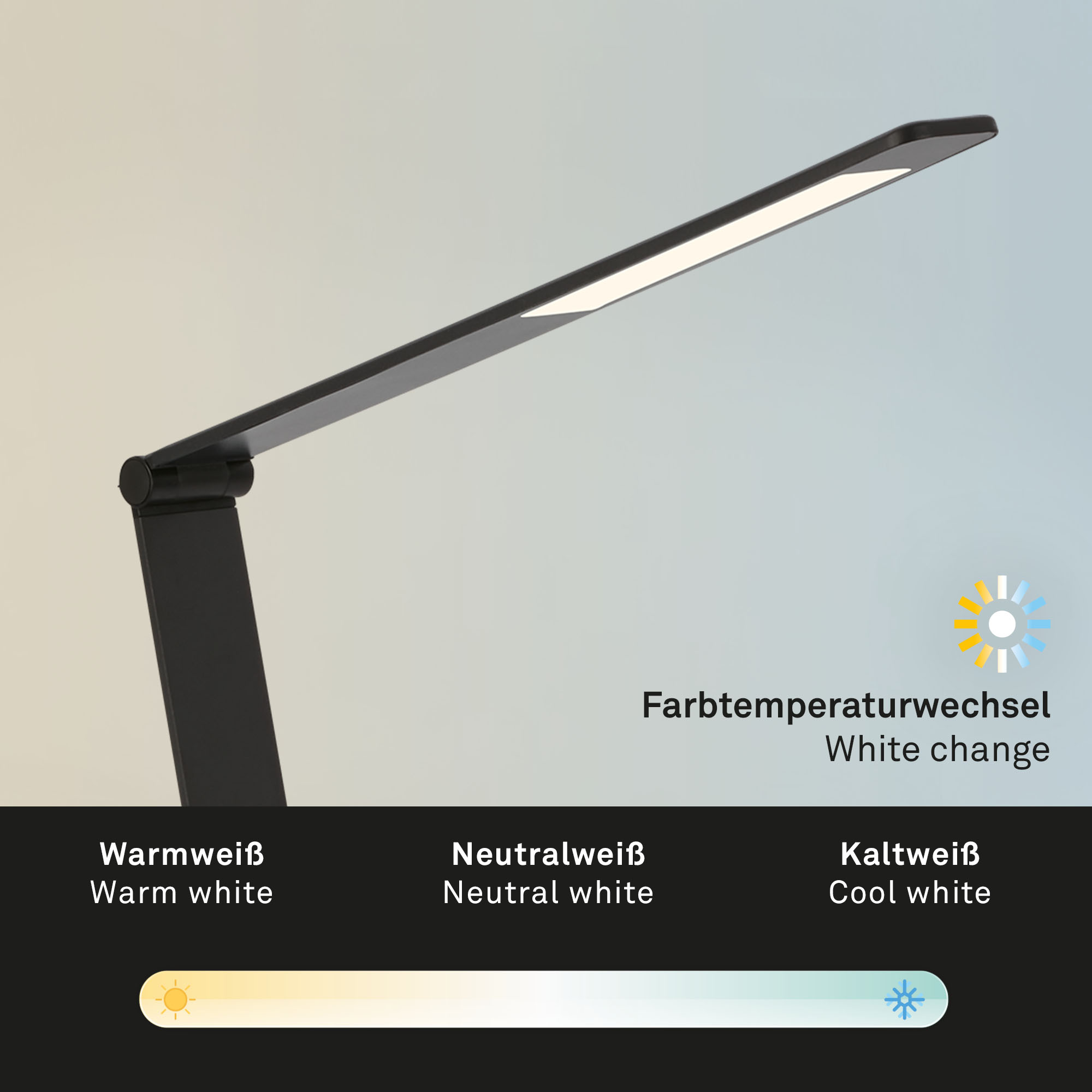 CCT-LED Schreibtischleuchte Schwarz