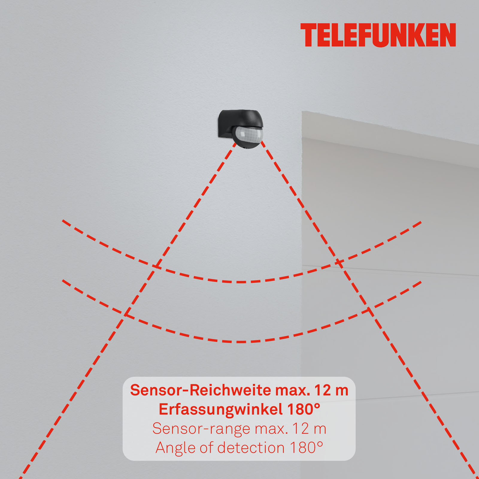 Bewegungsmelder schwarz Funktion