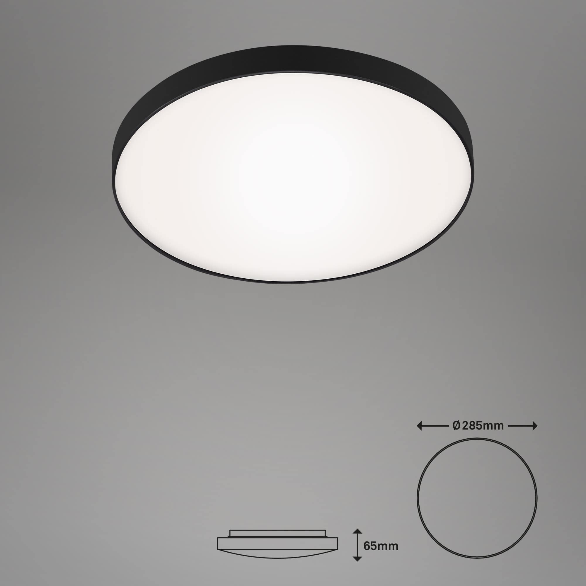 LED Deckenleuchte, Ø 28,5 cm, W, 13 Schwarz-Weiß
