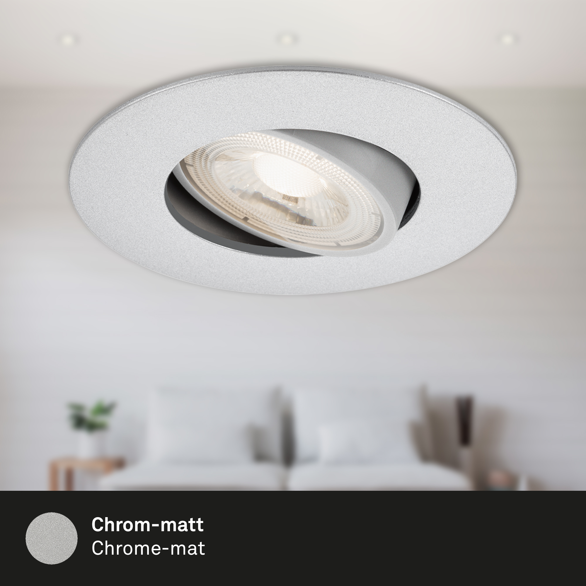 LED Einbauleuchten chrom-matt 3xLED-Platine Detail1