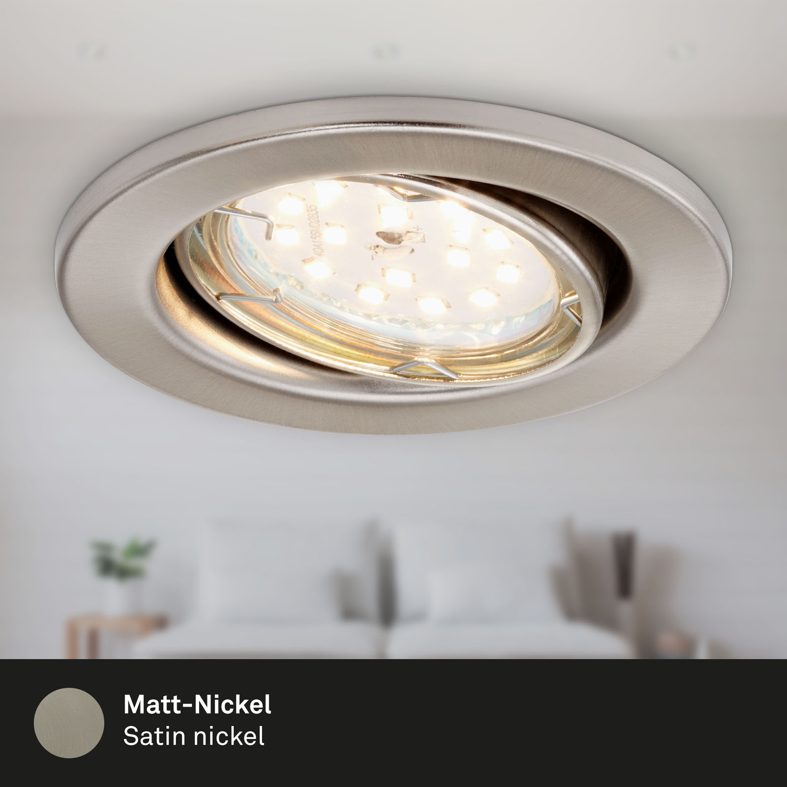 LED Einbauleuchten matt-nickel