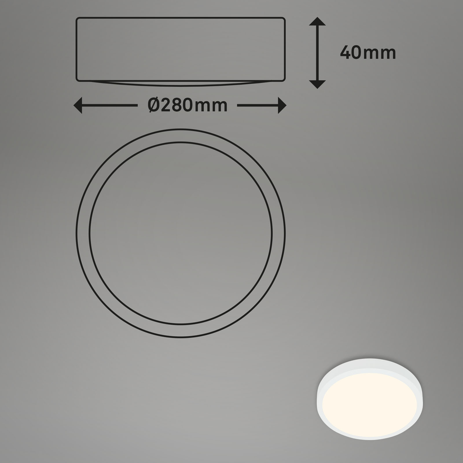 LED Aufbauleuchte weiß LED1 Maßzeichnung