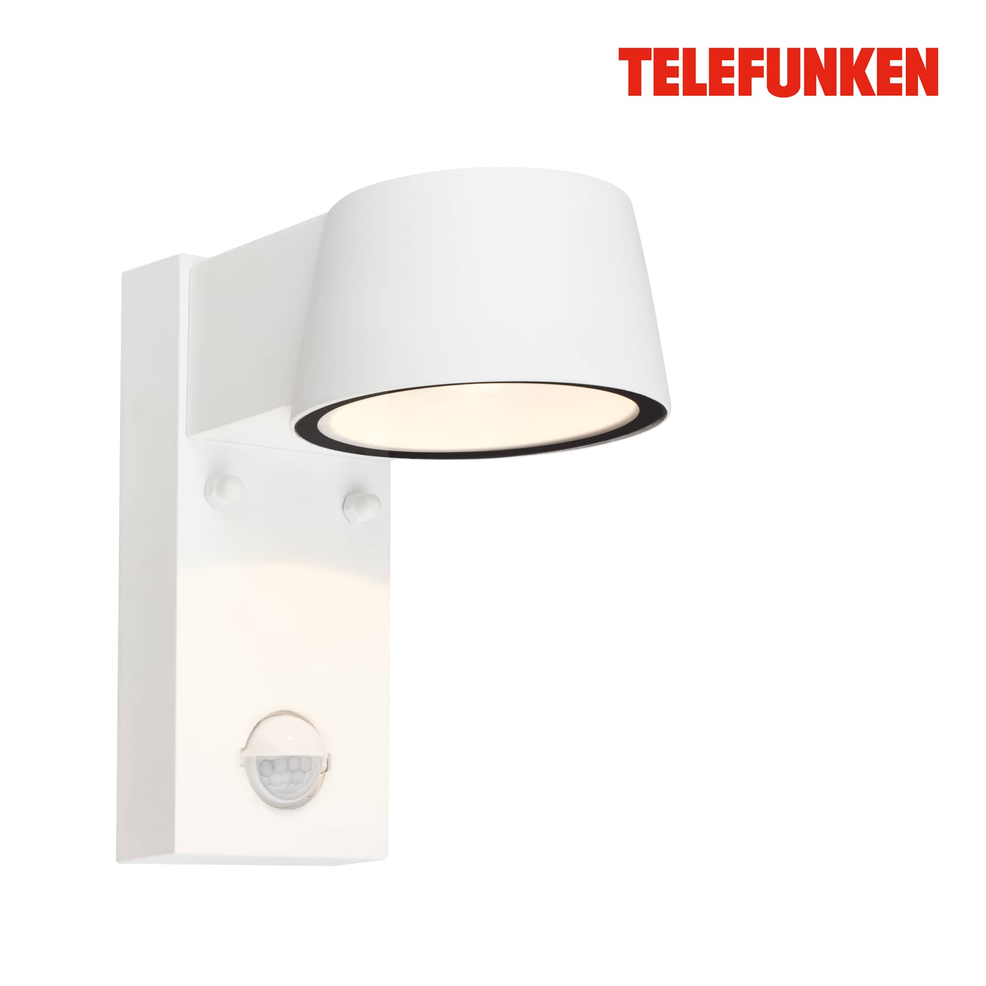Lampada da parete Telefunken LED, rilevatore di movimento, sensore crepuscolare, bianco