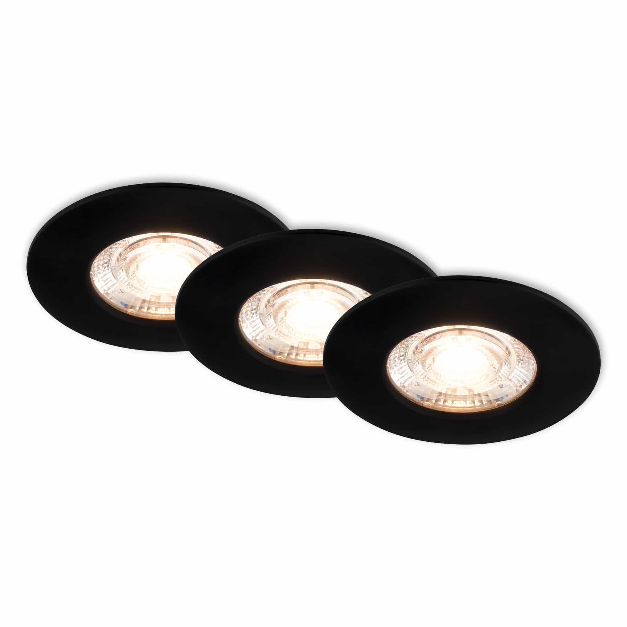 3 set lampada da raccolta a LED, 6,5 cm, 3x 3,6W, 350lm, nero