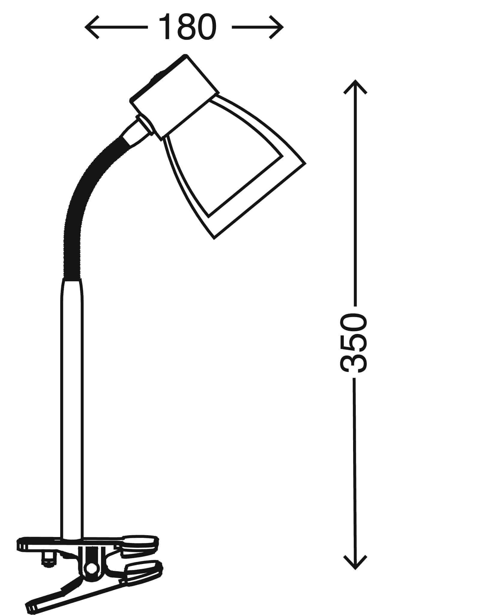 CYCLONE Lampe à pince tête flexible E14