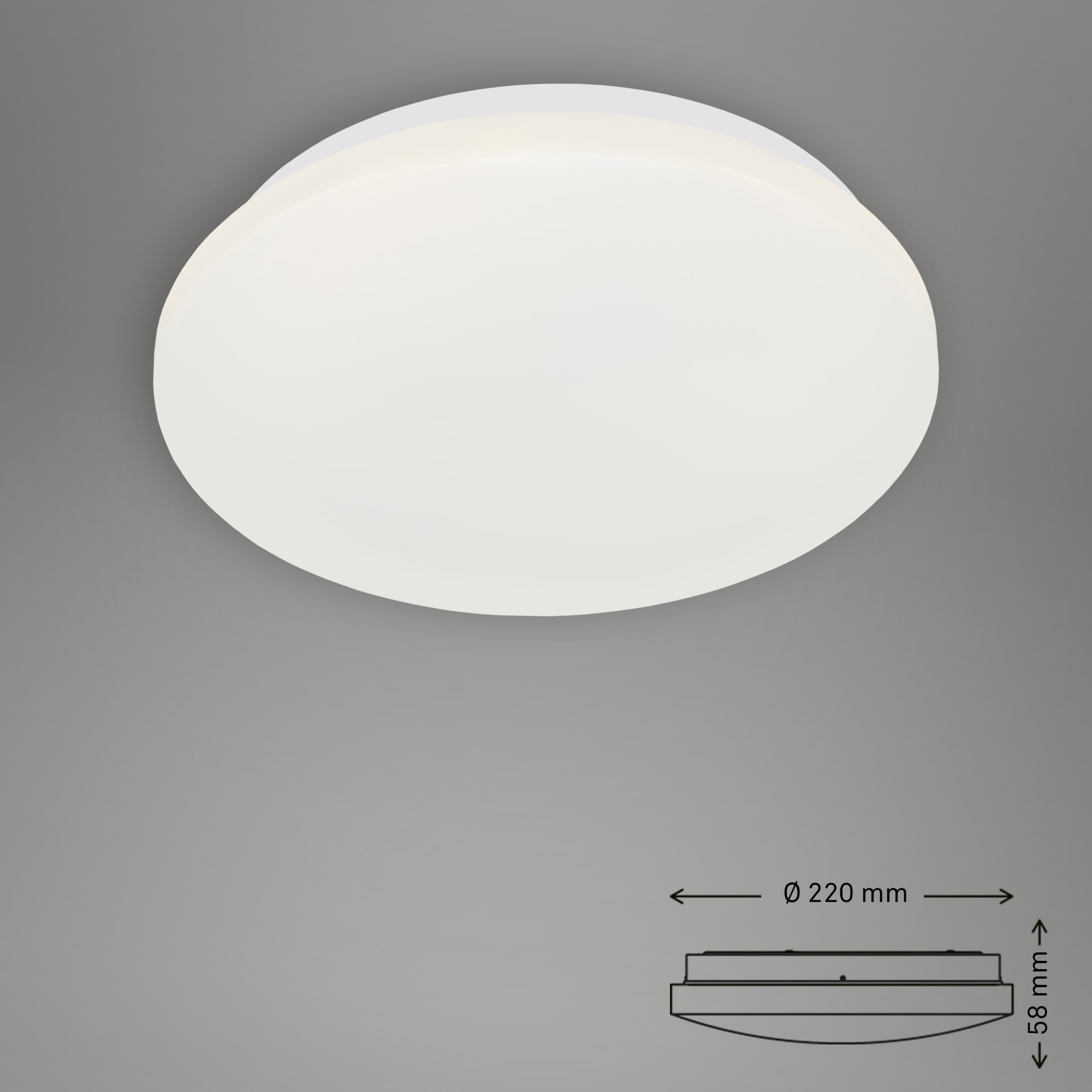 LED Deckenleuchte, Ø 22 10 cm, Weiß W