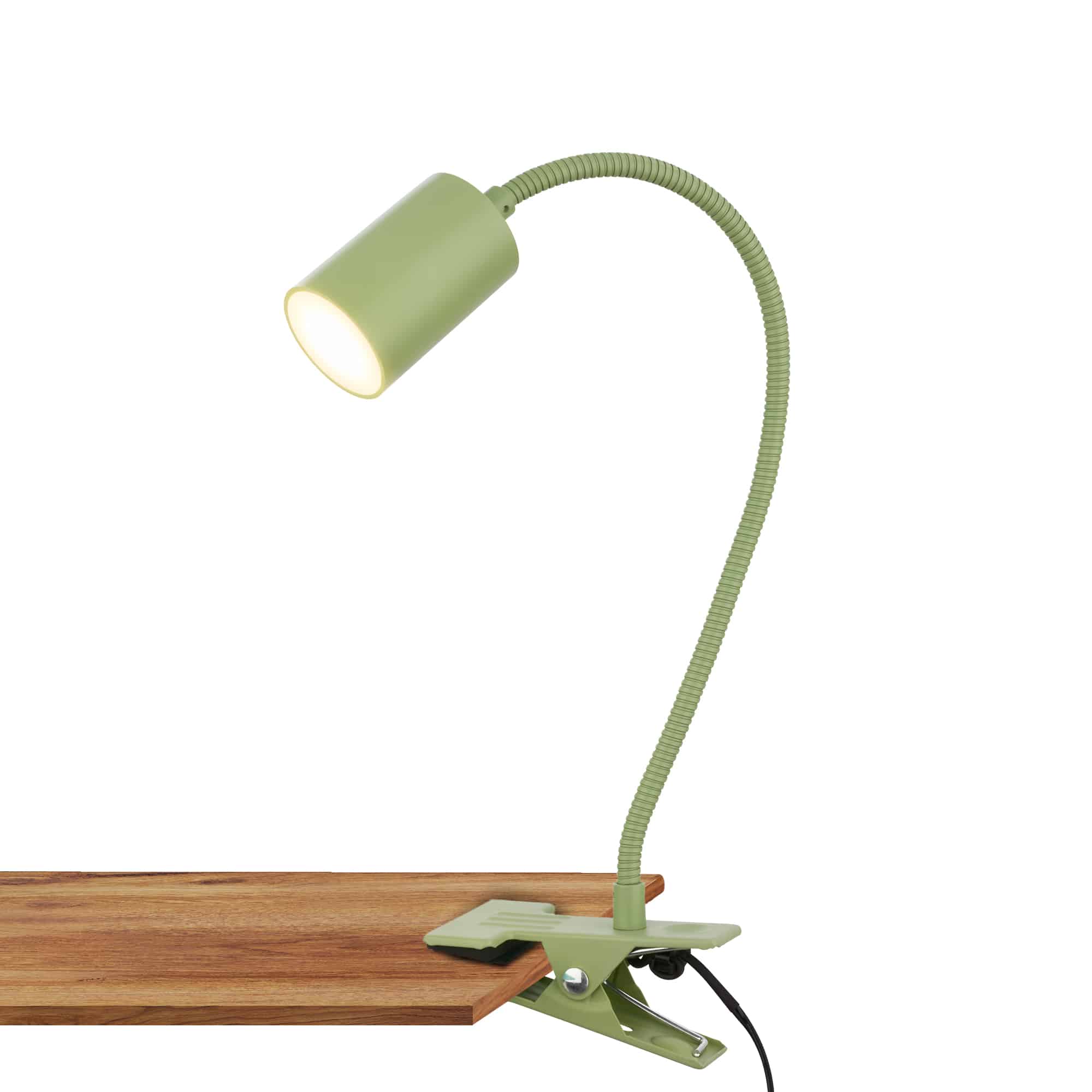 Briloner Fleks desk lamp, swivelling, clampable, green