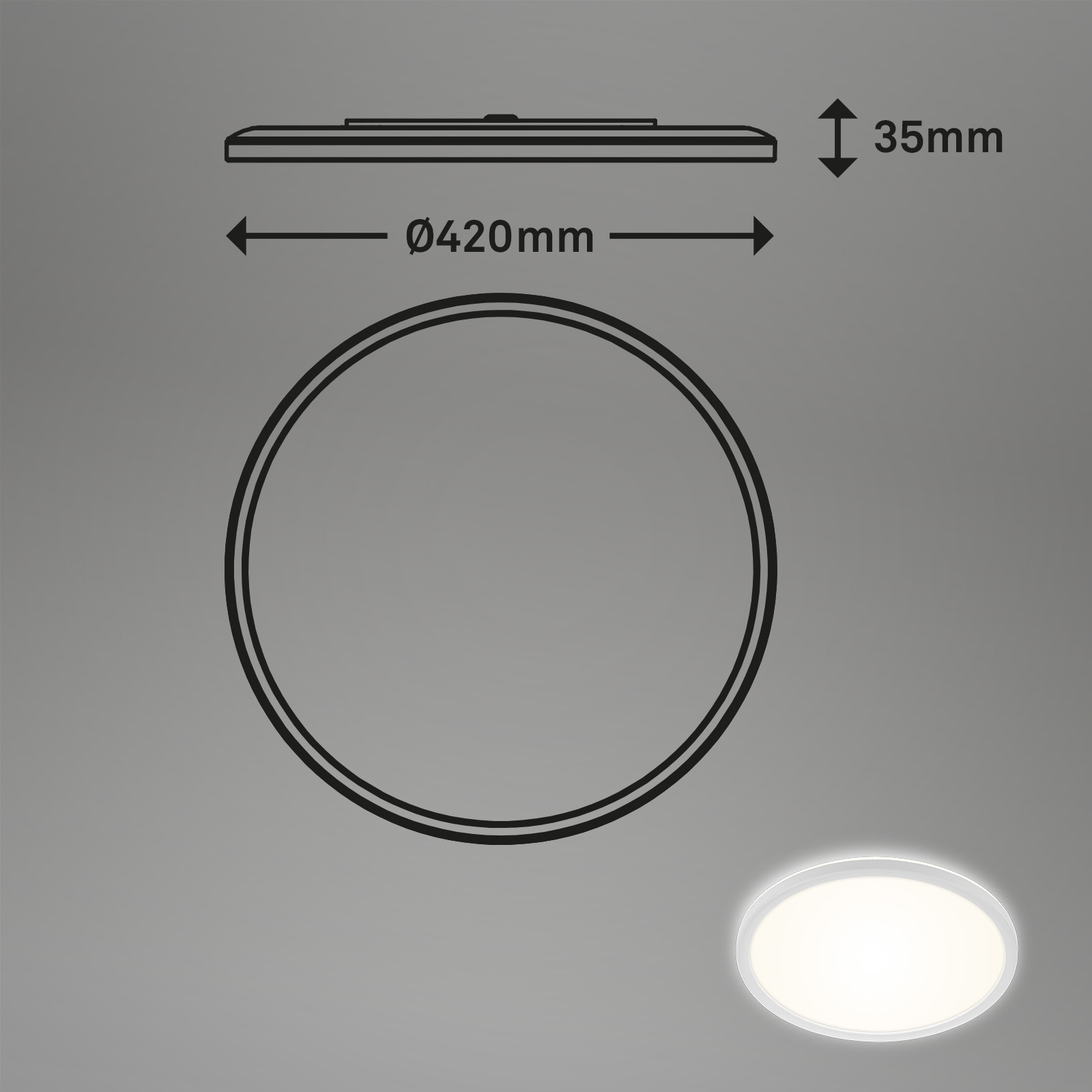 Ultraflache LED Bad Deckenleuchte weiß Milieu1