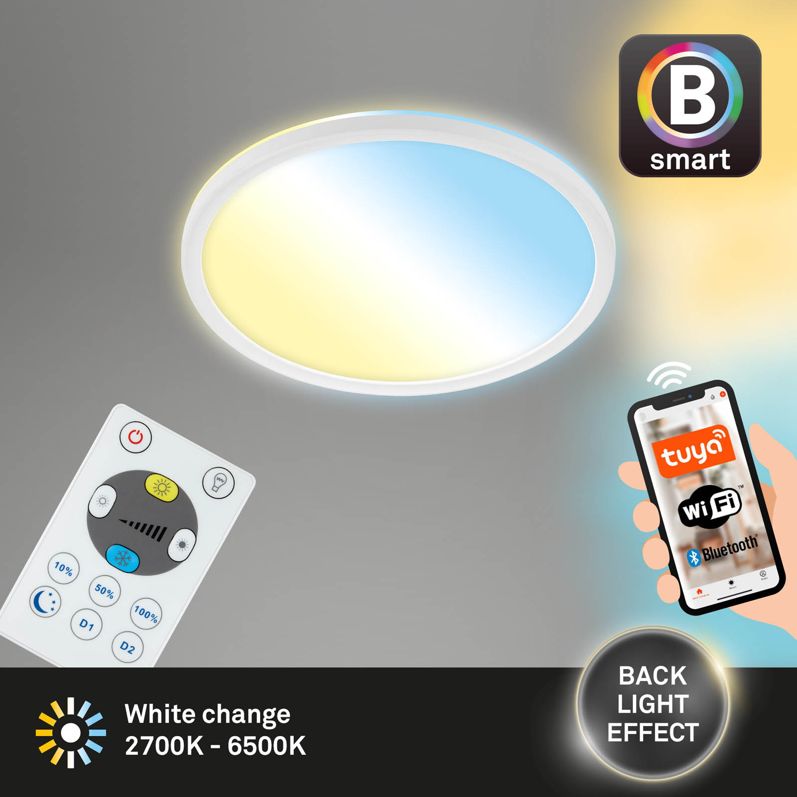 Bsmart WiFi + BluetoothUltraflache s CCT LED Panel Freisteller2