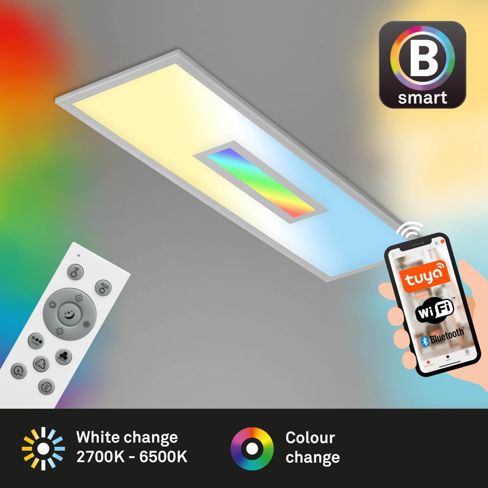 Bsmart WiFi + Bluetooth CCT LED Panel RGB-LED Centerlight Freisteller2