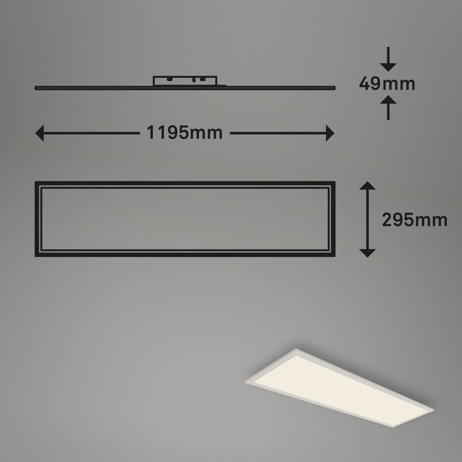 LED Sensor Panel Weiß Maßzeichnung