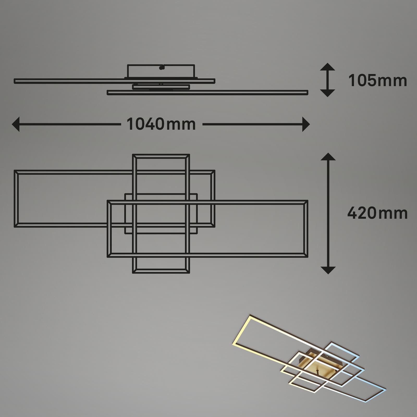 CCT LED Wand- und Deckenleuchte Maßzeichnung