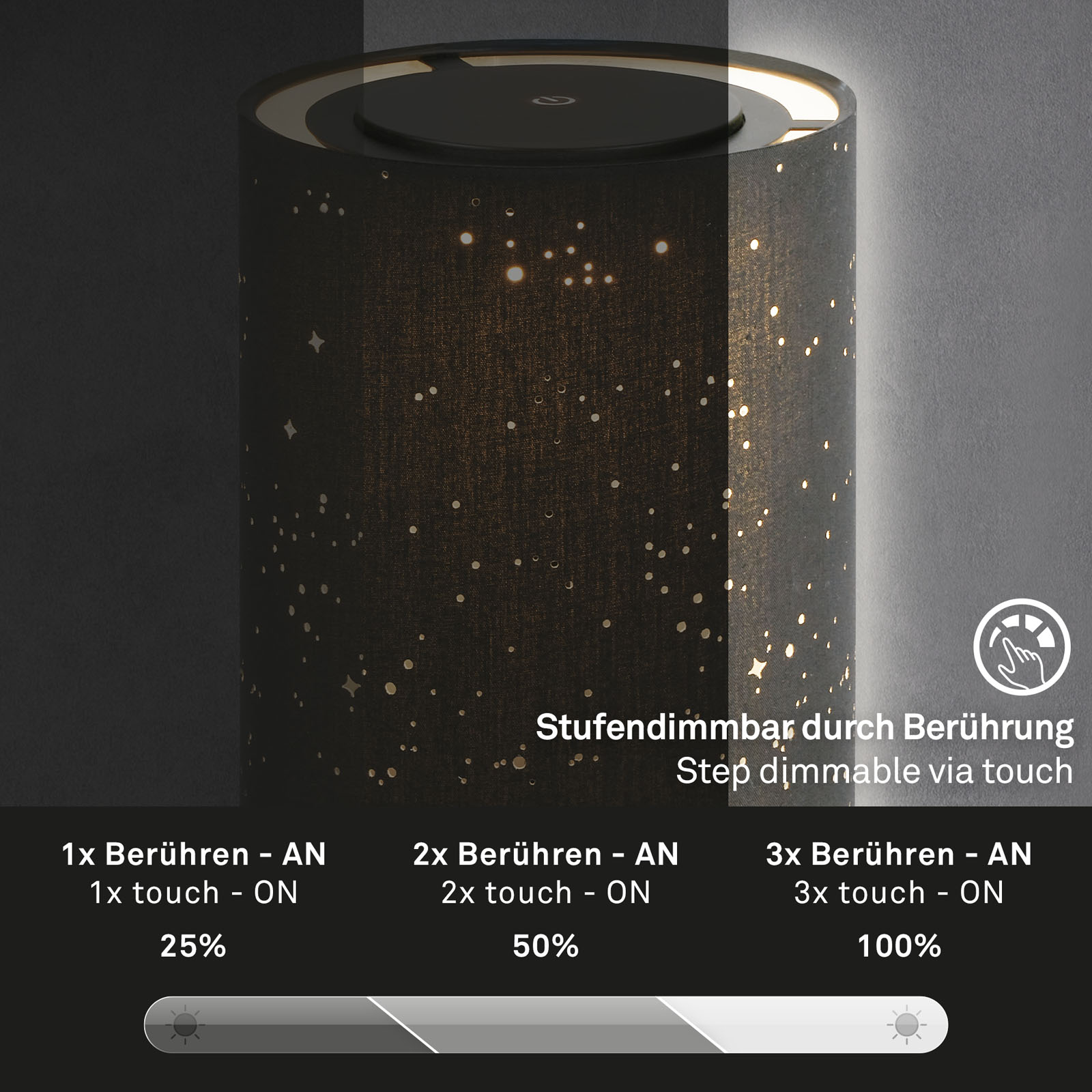 LED Akku Tischleuchte schwarz