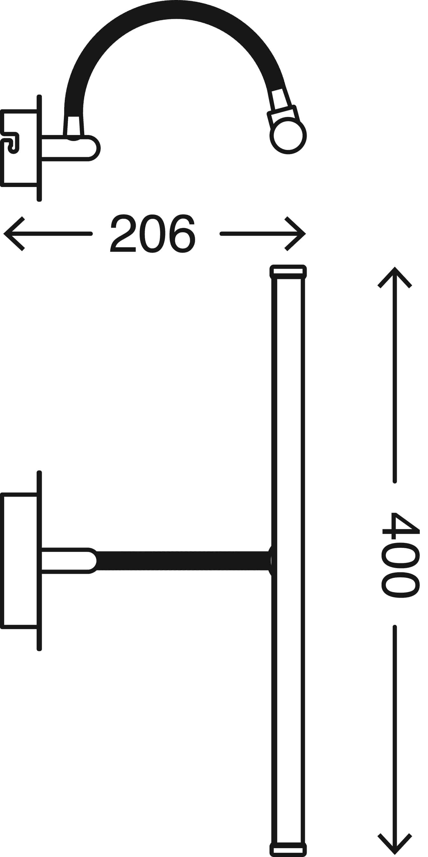 LED Spiegelleuchte chrom LED-Platine Maßzeichnung