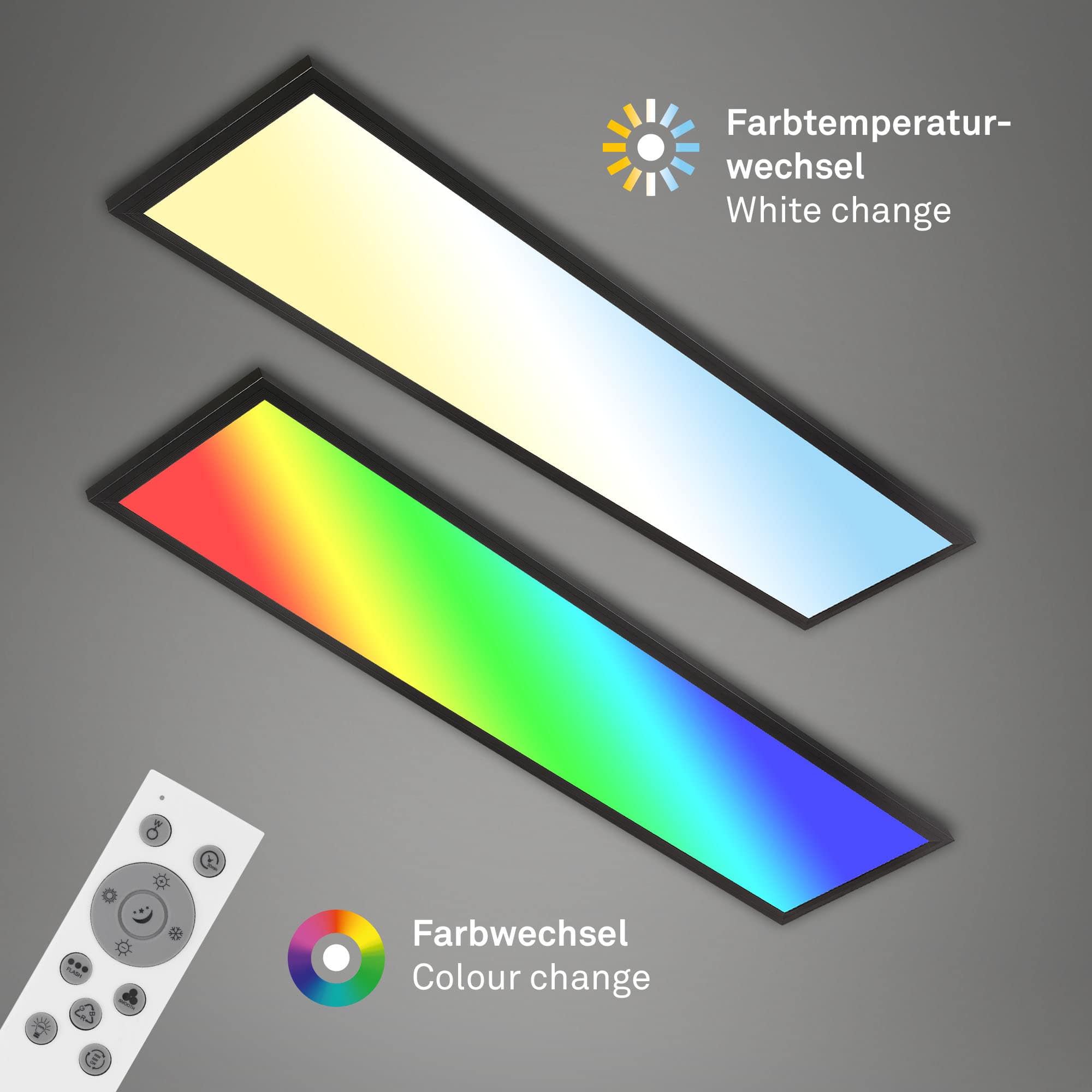 RGB CCT LED Panel schwarz 1xLED-Platine2 + RGB-LED Freisteller2