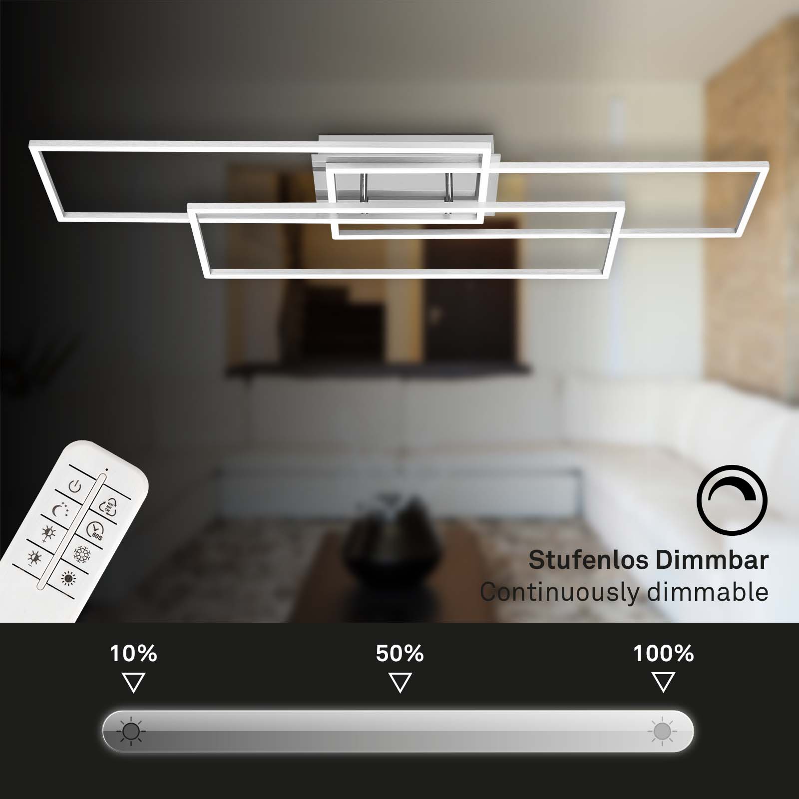 CCT LED Deckenleuchte Alu-chrom