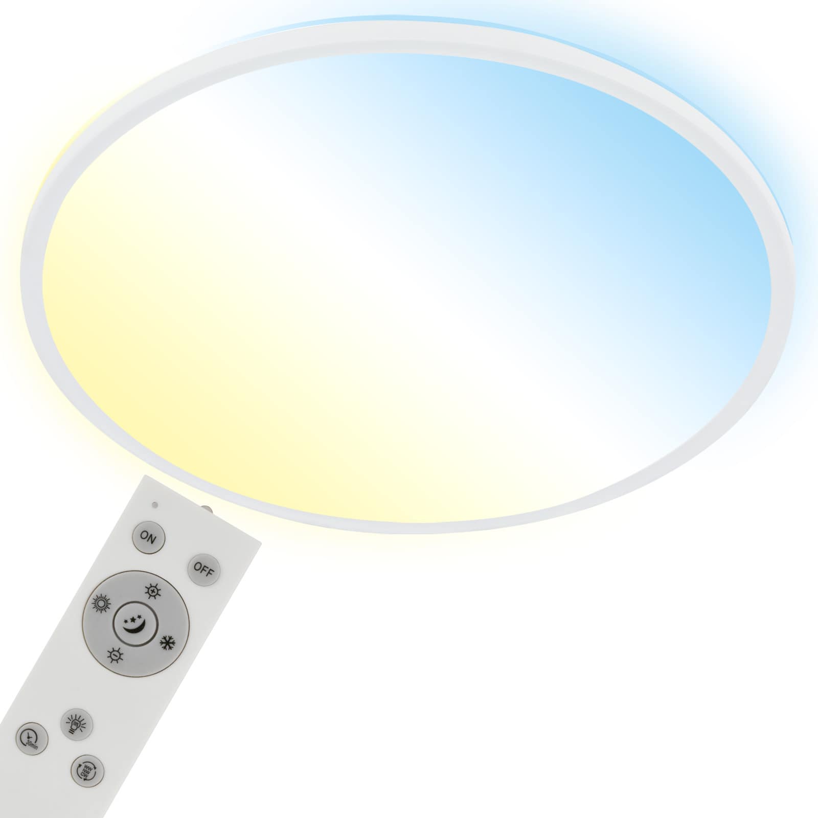 Panneau LED Ultraflaches CCT, Ø48 cm, LED, 31 W, 3500 LM, blanc
