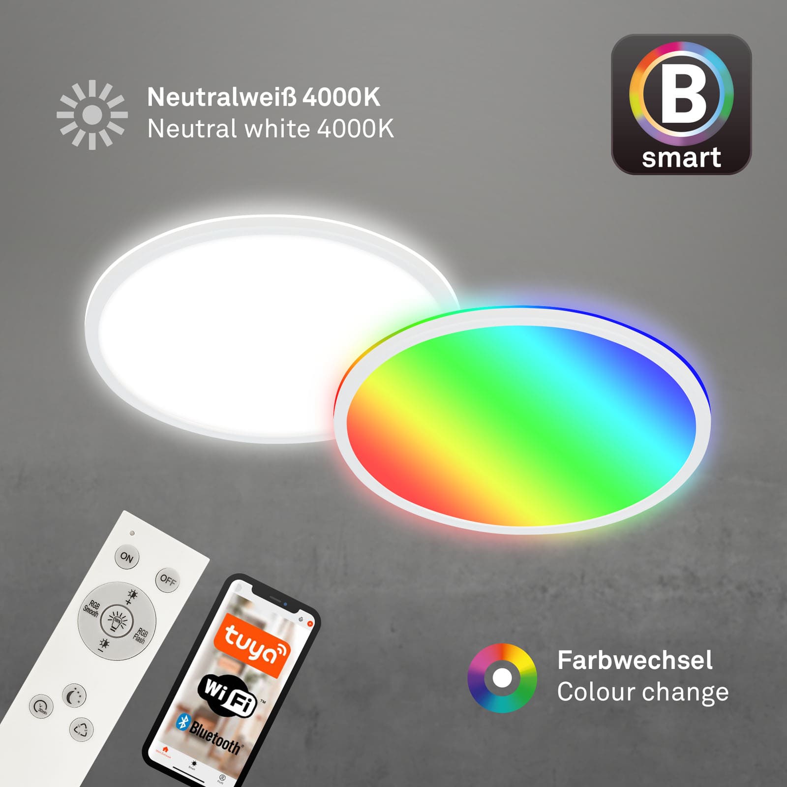 B smart RGB/W-LED Panel weiß