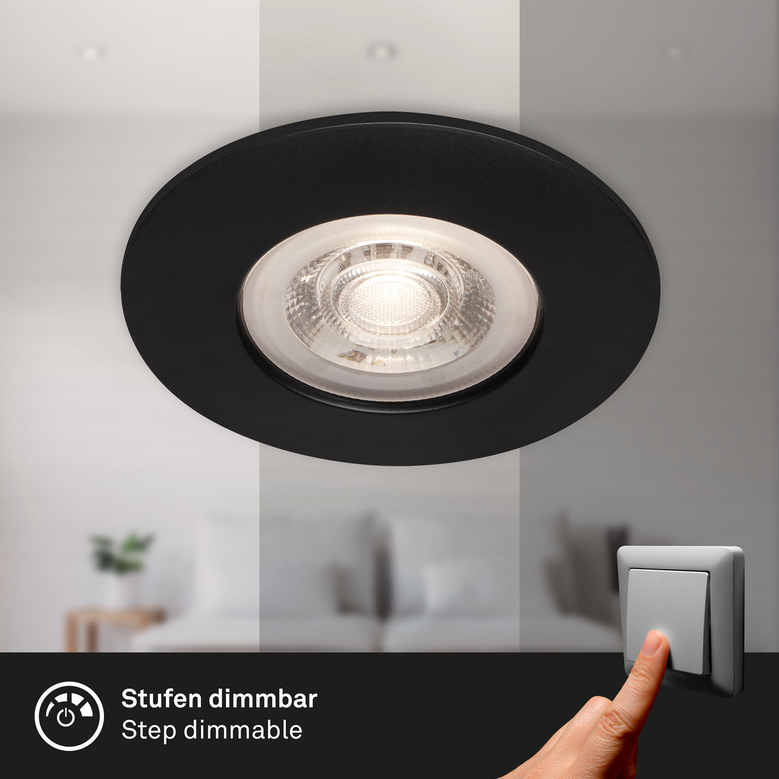 LED Einbauleuchten schwarz LED-Platine Funktion