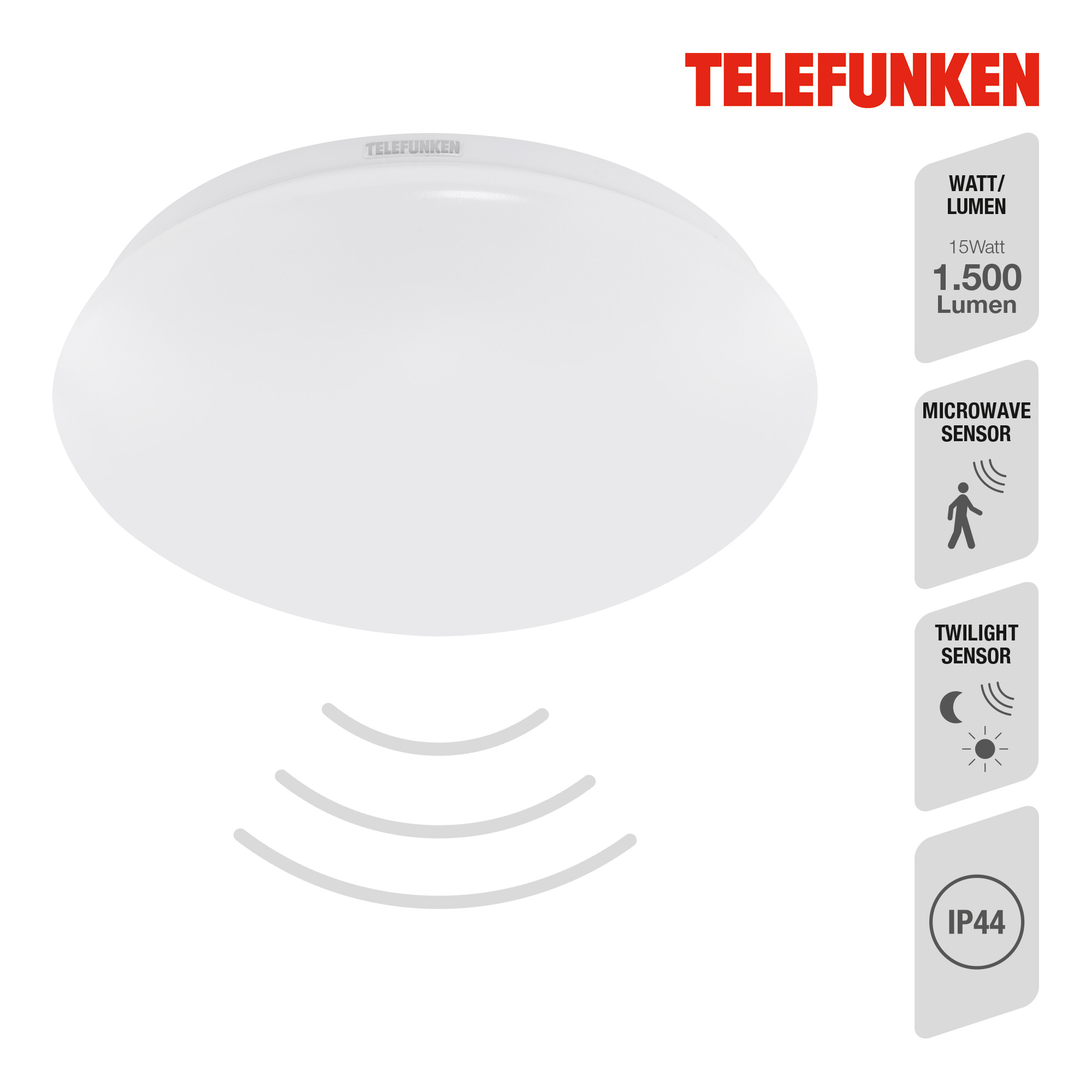 TELEFUNKEN Sensor LED Deckenleuchte Weiß