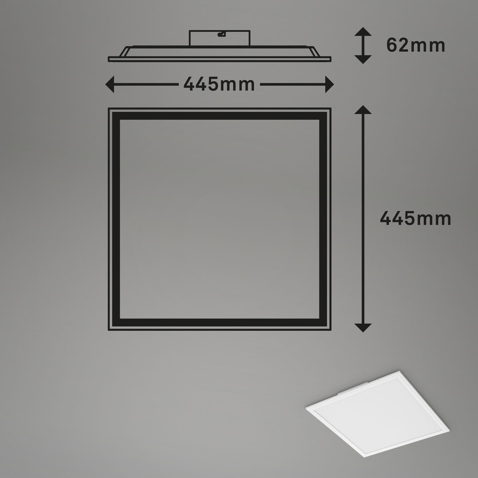 RGB Farbwechsel LED Panel Weiß Maßzeichnung