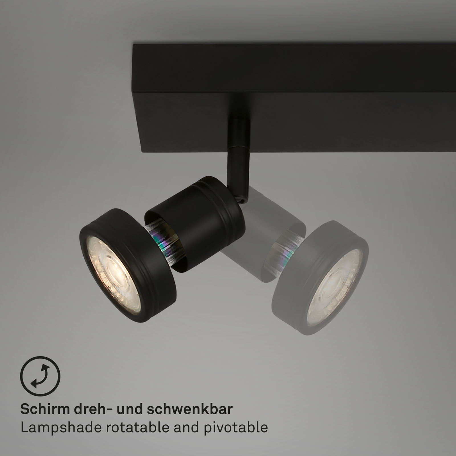 LED Spotleuchte schwarz 2xLED GU10 Funktion1